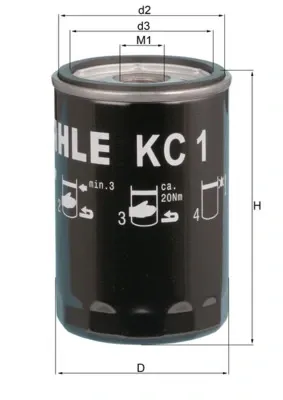 Паливний фільтр KC1 Mahle Original