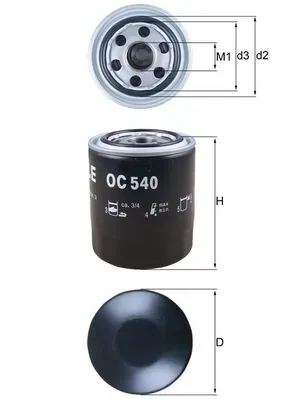 Масляний фільтр OC540 Mahle Original