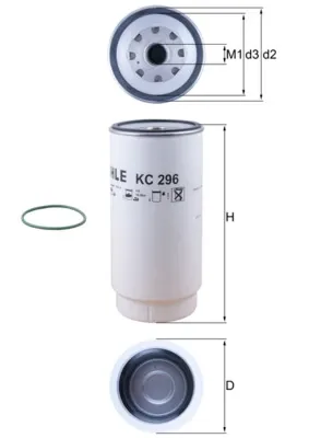 Паливний фільтр KC296D Mahle Original