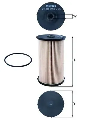 Паливний фільтр KX220D Mahle Original