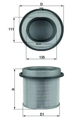 Повітряний фільтр LX670 Mahle Original