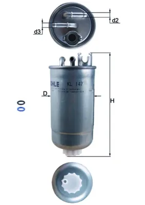 Паливний фільтр KL147D Mahle Original