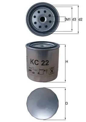 Паливний фільтр KC22 Mahle Original