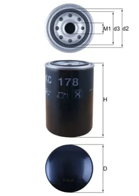 Паливний фільтр KC178 Mahle Original