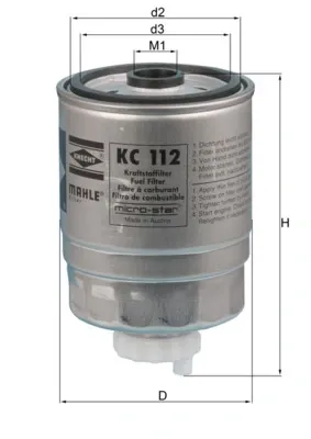 Паливний фільтр KC112 Mahle Original