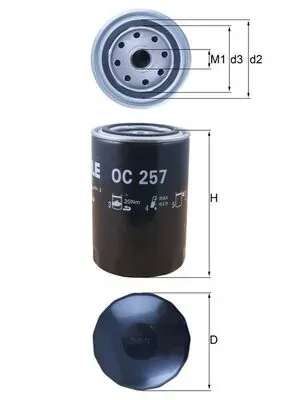 Масляний фільтр OC257 Mahle Original
