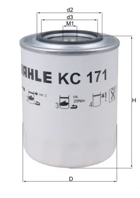 Паливний фільтр KC171 Mahle Original