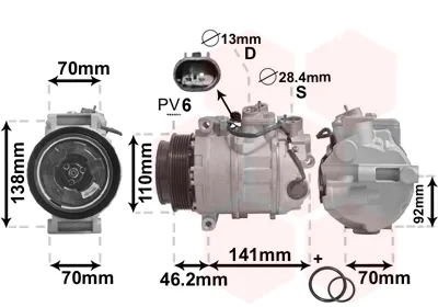 Компресор кондиціонера 3000K091 VAN Wezel
