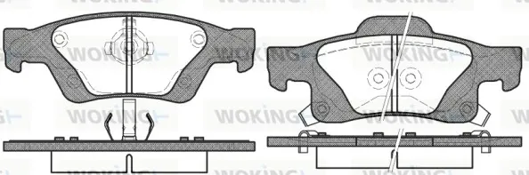 Задні гальмівні колодки P1546302 Woking