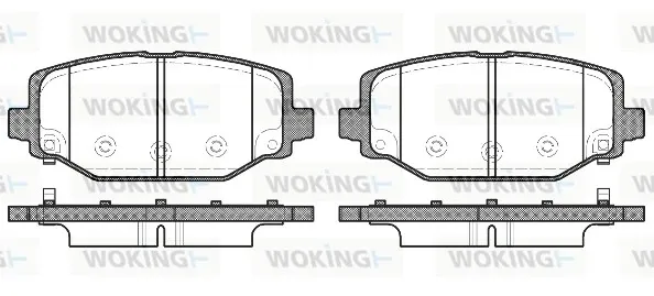 Задні гальмівні колодки P1583304 Woking
