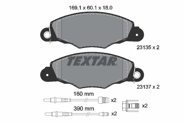 Передні тормозні колодки 2313503 Textar