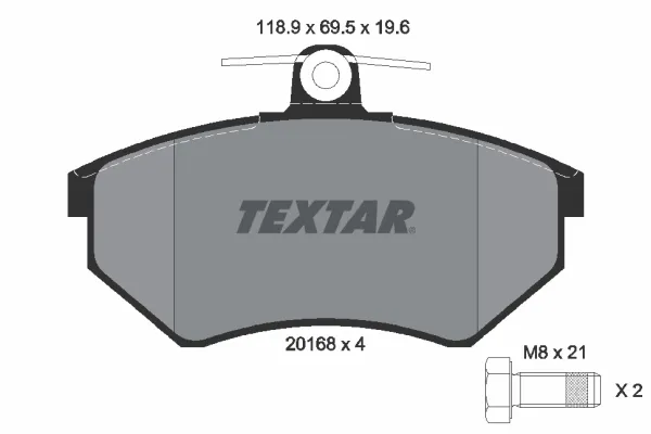 Передні тормозні колодки 2016804 Textar