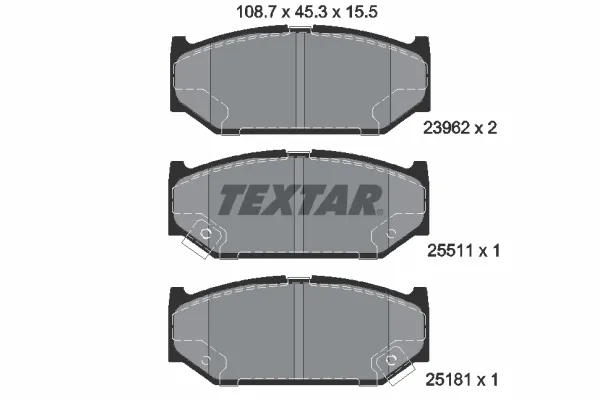 Передні тормозні колодки 2396201 Textar