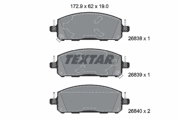 Передні тормозні колодки 2683801 Textar