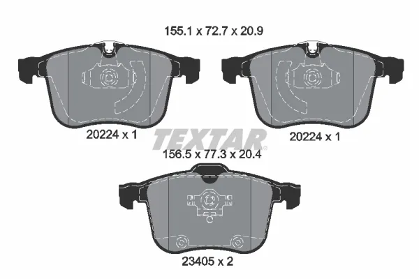 Передні тормозні колодки 2022401 Textar