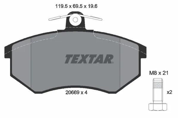 Передні тормозні колодки 2066921 Textar