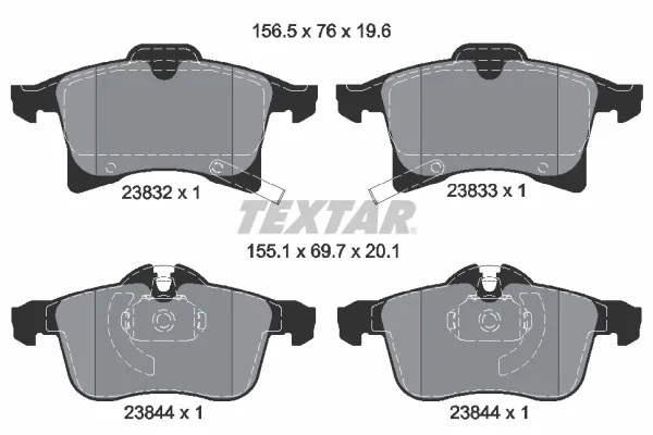 Передні тормозні колодки 2383201 Textar