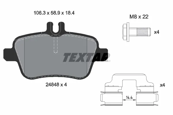 Задні гальмівні колодки 2484801 Textar