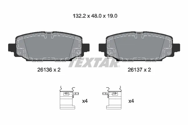 Задні гальмівні колодки 2613601 Textar