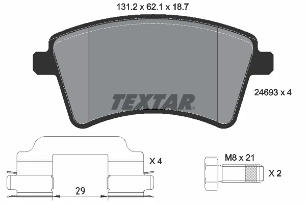 Передні тормозні колодки 2469301 Textar