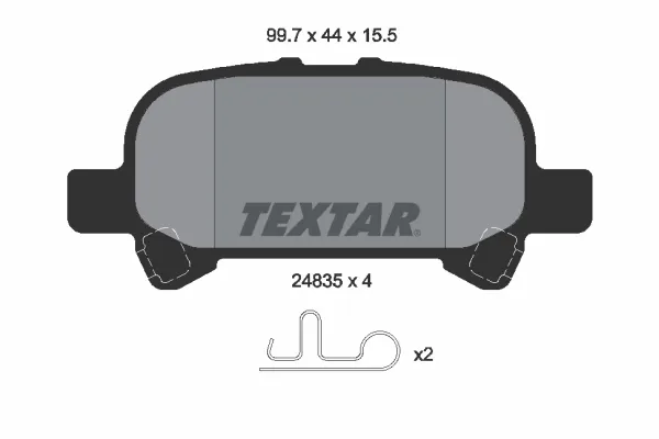 Задні гальмівні колодки 2483501 Textar