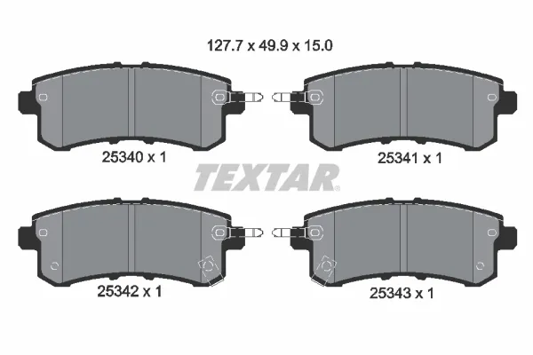 Задні гальмівні колодки 2534001 Textar
