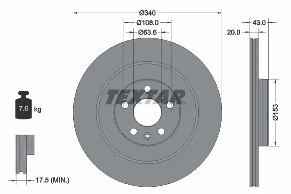 Гальмівні диски 92304503 Textar