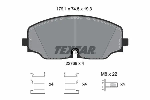 Передні тормозні колодки 2276901 Textar