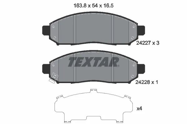 Передні тормозні колодки 2422701 Textar