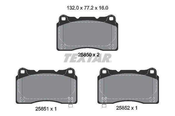 Передні тормозні колодки 2585001 Textar