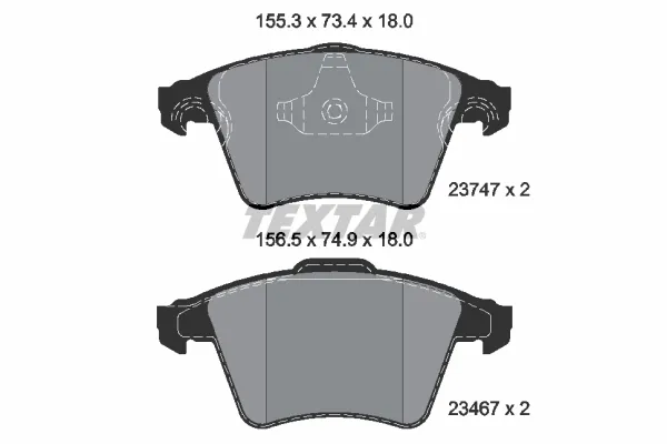 Передні тормозні колодки 2374701 Textar