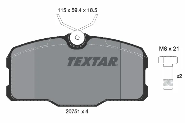 Передні тормозні колодки 2075101 Textar