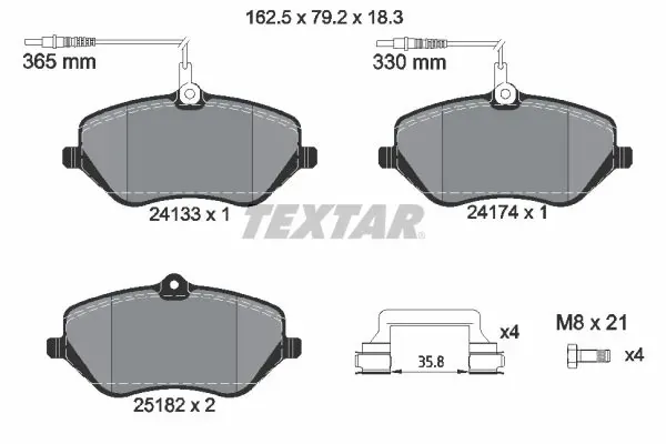 Передні тормозні колодки 2413303 Textar