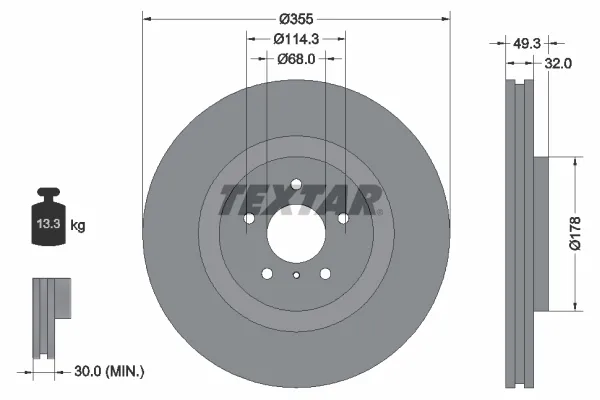 Гальмівні диски передні 92199105 Textar