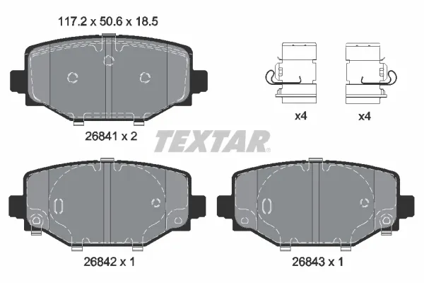 Задні гальмівні колодки 2684101 Textar