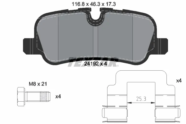 Задні гальмівні колодки 2419201 Textar