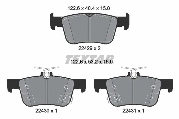 Задні гальмівні колодки 2242901 Textar