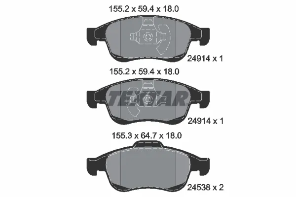Передні тормозні колодки 2491401 Textar