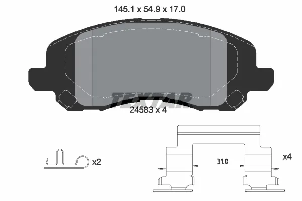 Передні тормозні колодки 2458301 Textar