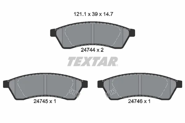 Задні гальмівні колодки 2474401 Textar