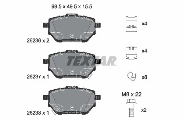 Задні гальмівні колодки 2623601 Textar