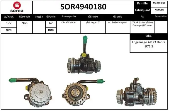 Насос ГУР SOR4940180 EAI
