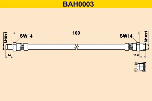 Шланг гальмівний задній BAH0003 Barum