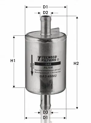 Паливний фільтр GAS46002 Tecneco