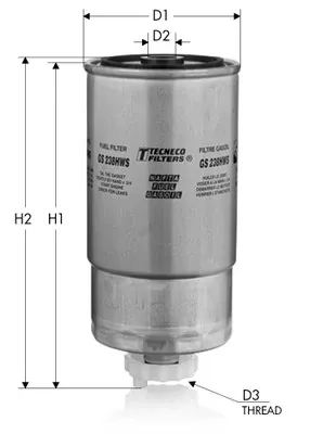 Паливний фільтр GS238HWS Tecneco