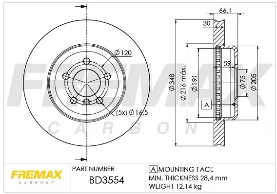 Гальмівні диски передні BD3554 Fremax