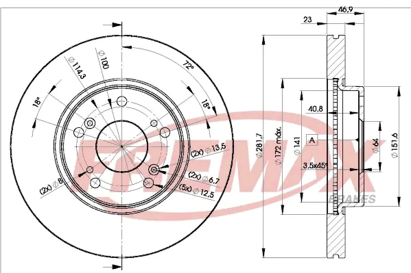 Гальмівні диски передні BD1705 Fremax
