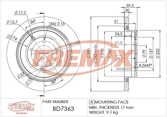Гальмівні диски BD7363 Fremax