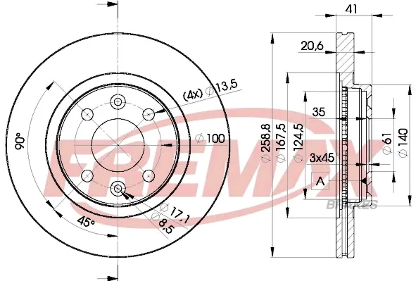 Гальмівні диски передні BD3550 Fremax
