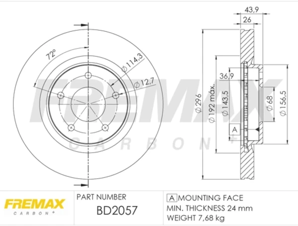 Гальмівні диски передні BD2057 Fremax